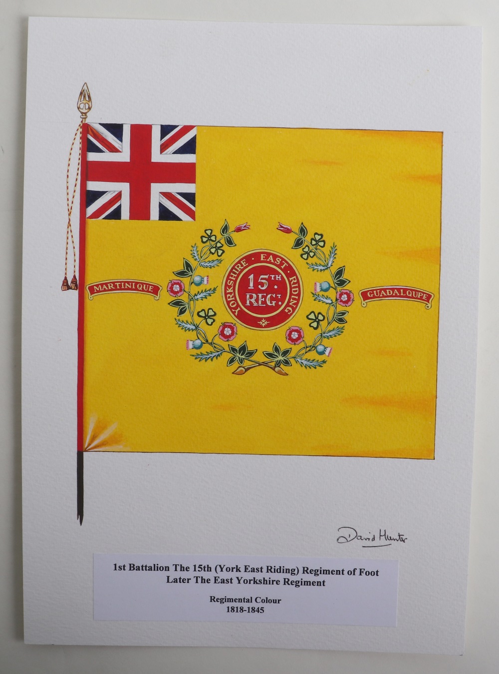 David J Hunter Regimental Colours of The 1st Battalion The 15th (York East Riding) Regiment of Foot - Image 2 of 3
