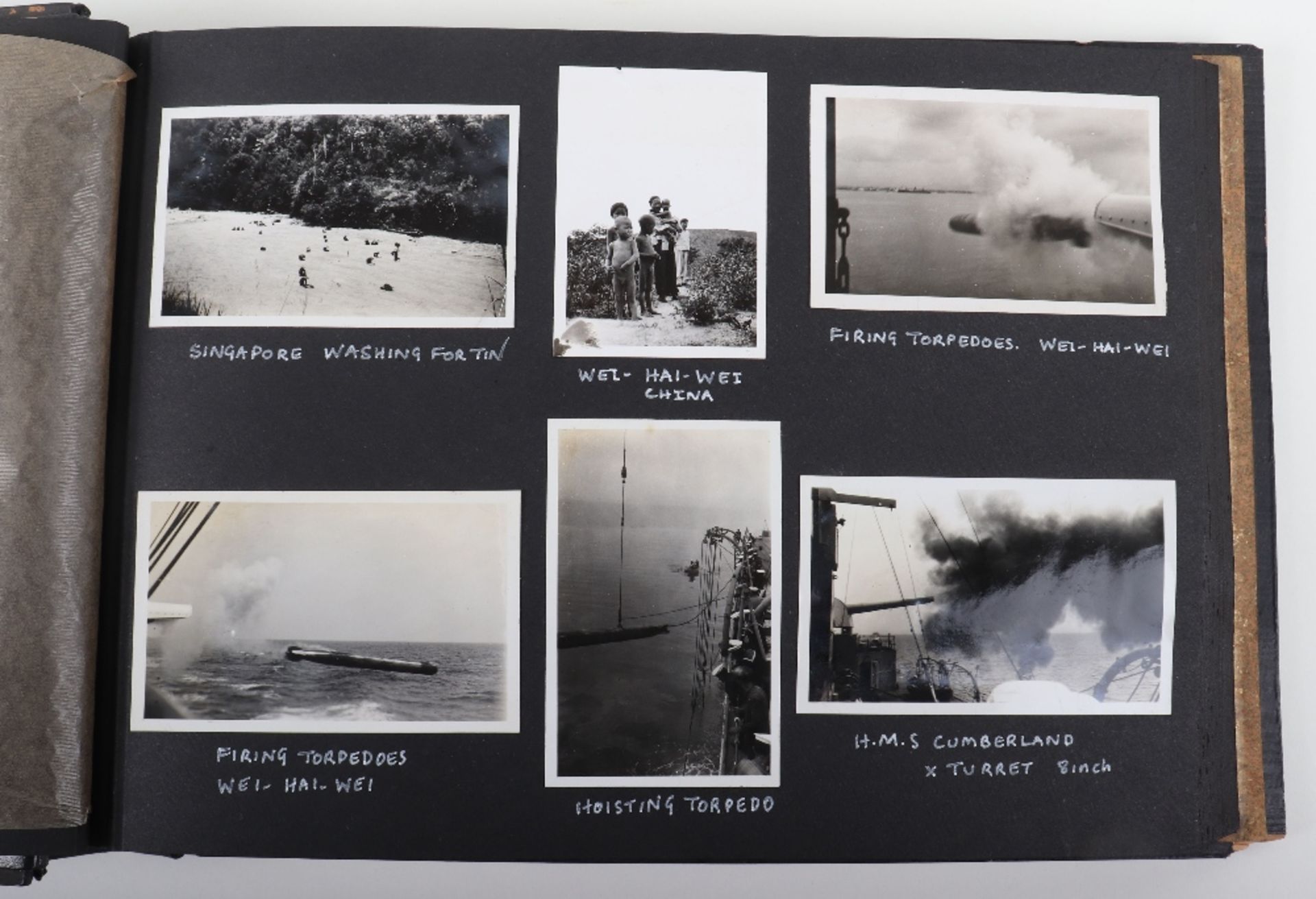 Chinese Lacquered Photograph Album Covering Cruise of HMS Cumberland (5th Cruiser Squadron China) 19 - Image 16 of 23