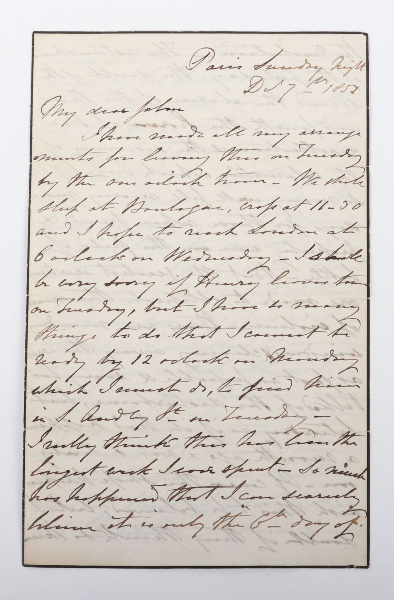 Historic Letter Describing in English, Paris in Short Lived Revolt in 1851 - Image 2 of 18