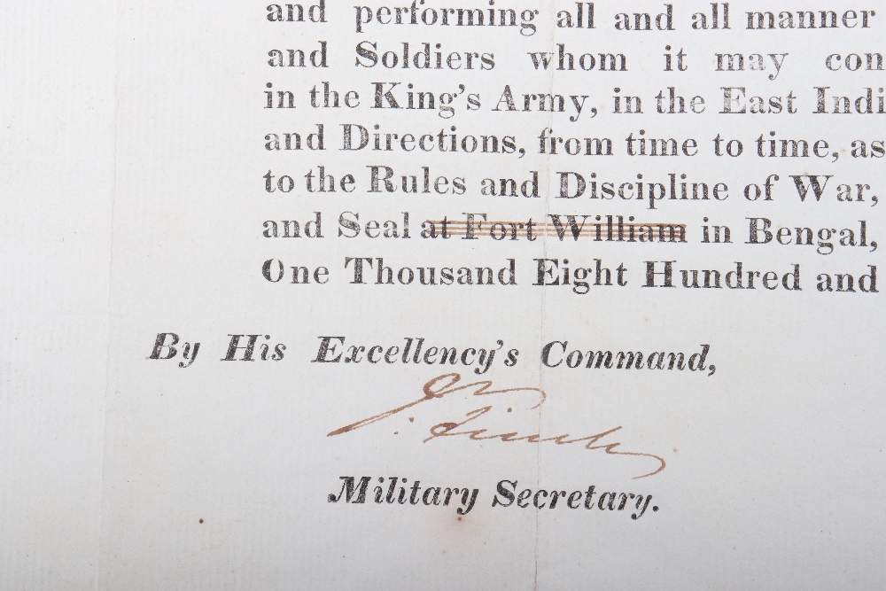 Warrant East India Company 1828 J. Baldwin, Lieutenant - Image 3 of 7