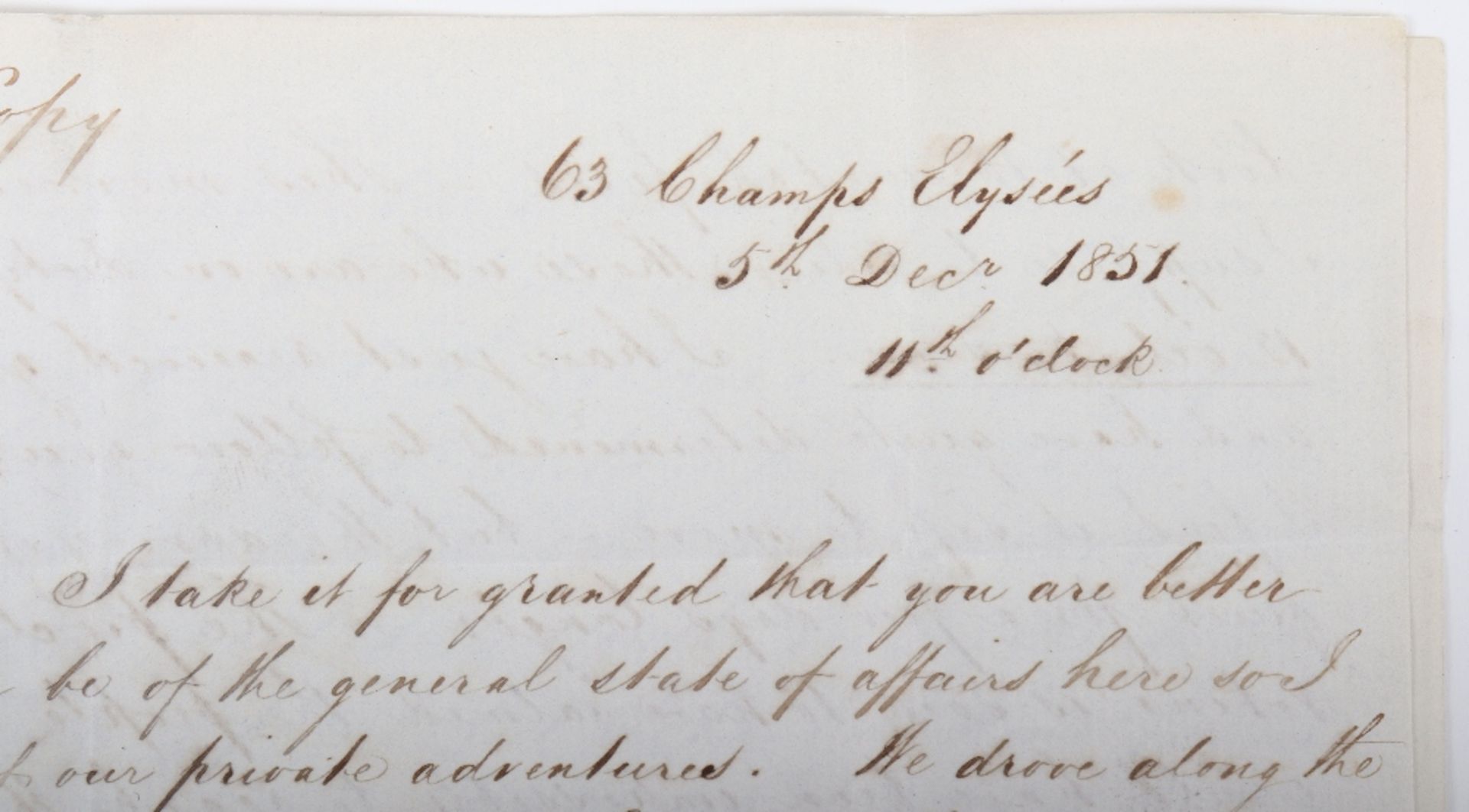 Historic Letter Describing in English, Paris in Short Lived Revolt in 1851 - Image 12 of 18