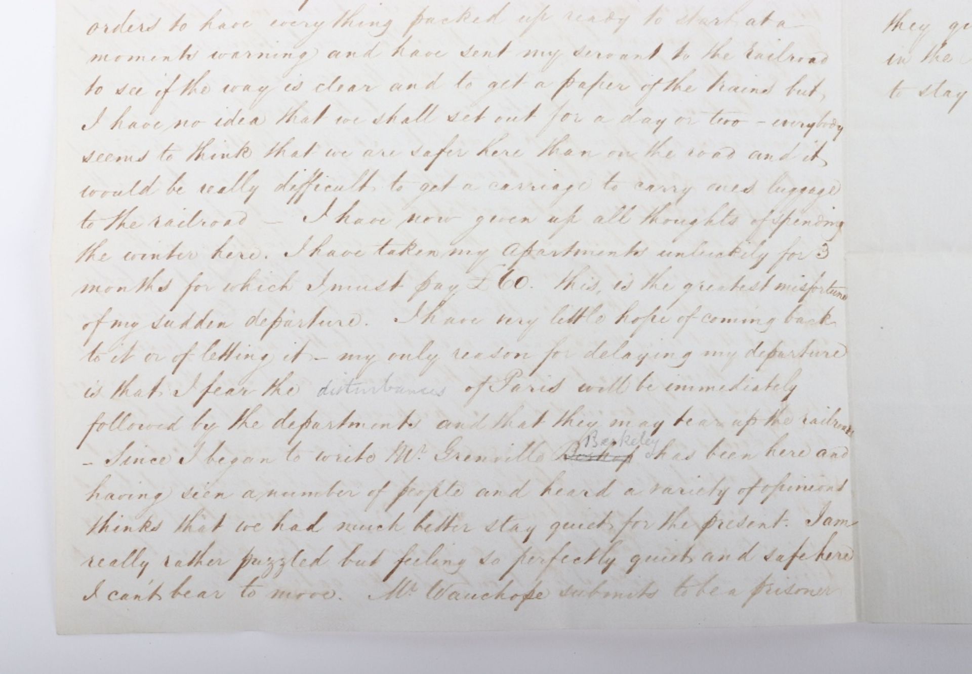 Historic Letter Describing in English, Paris in Short Lived Revolt in 1851 - Image 16 of 18