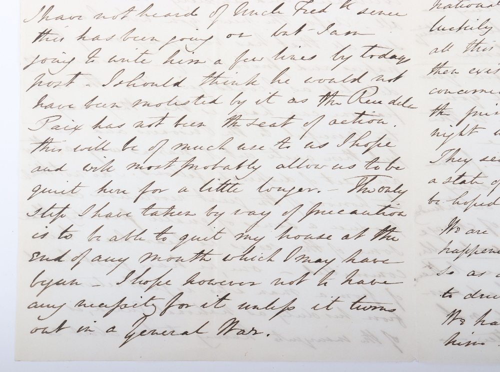 Interesting Letter Describing in English Some Events at the Height of the Revolution in 1848 which l - Image 6 of 11