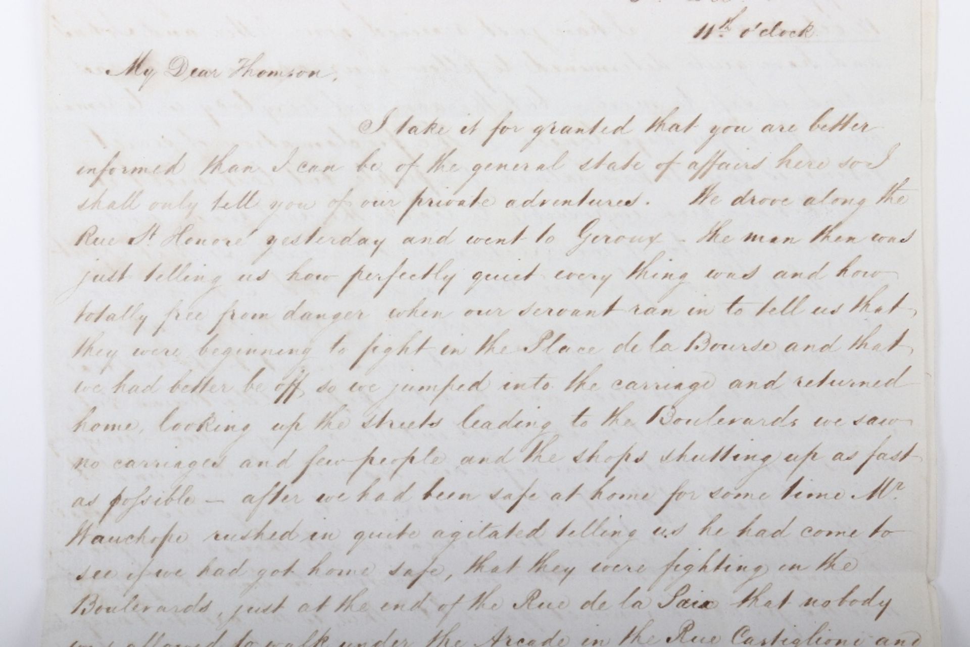 Historic Letter Describing in English, Paris in Short Lived Revolt in 1851 - Image 10 of 18