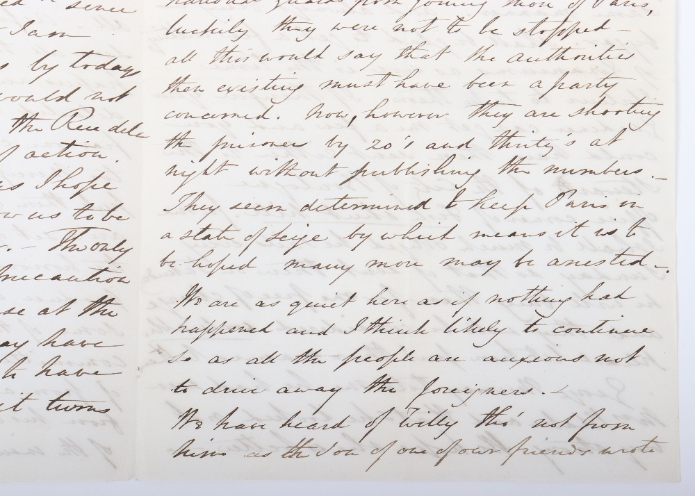 Interesting Letter Describing in English Some Events at the Height of the Revolution in 1848 which l - Image 8 of 11