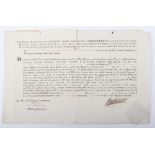 Warrant East India Company 1828 J. Baldwin, Lieutenant