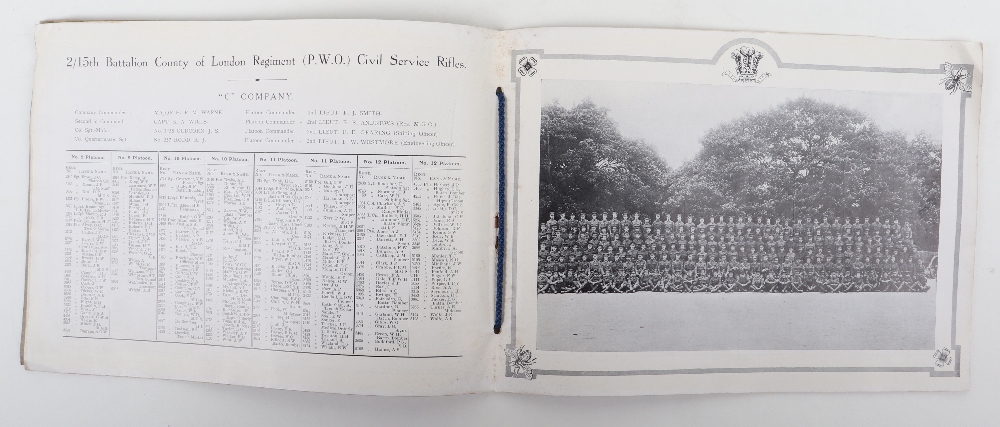 2/15 Battalion County of London Regiment (P.W.O.) Civil Service Rifles, Printed Album c.1914 - Image 4 of 13