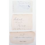 Three Charles Dickens signatures in ink letter fragments