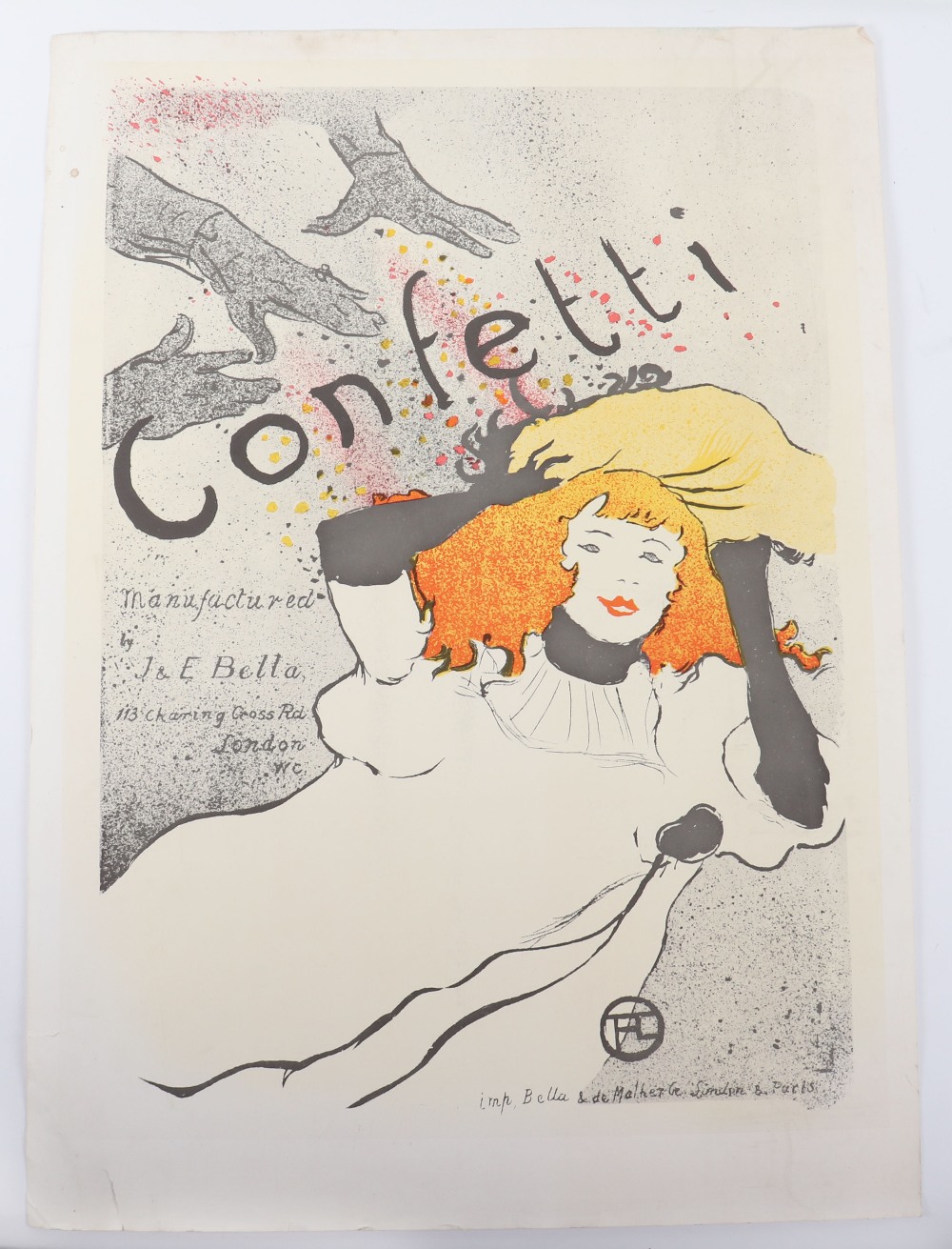 Henri de Toulouse-Lautrec “Ville de Nice” exhibition poster, 51cmWx71cmH