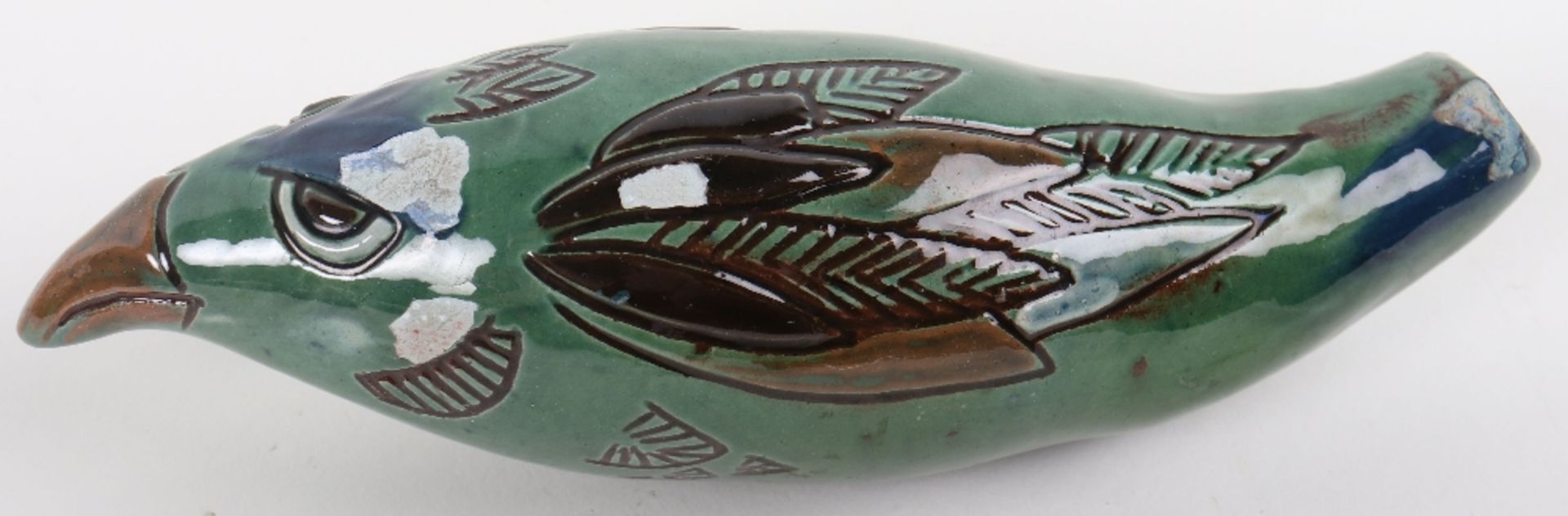 A rare C.H Branham pottery bird whistle