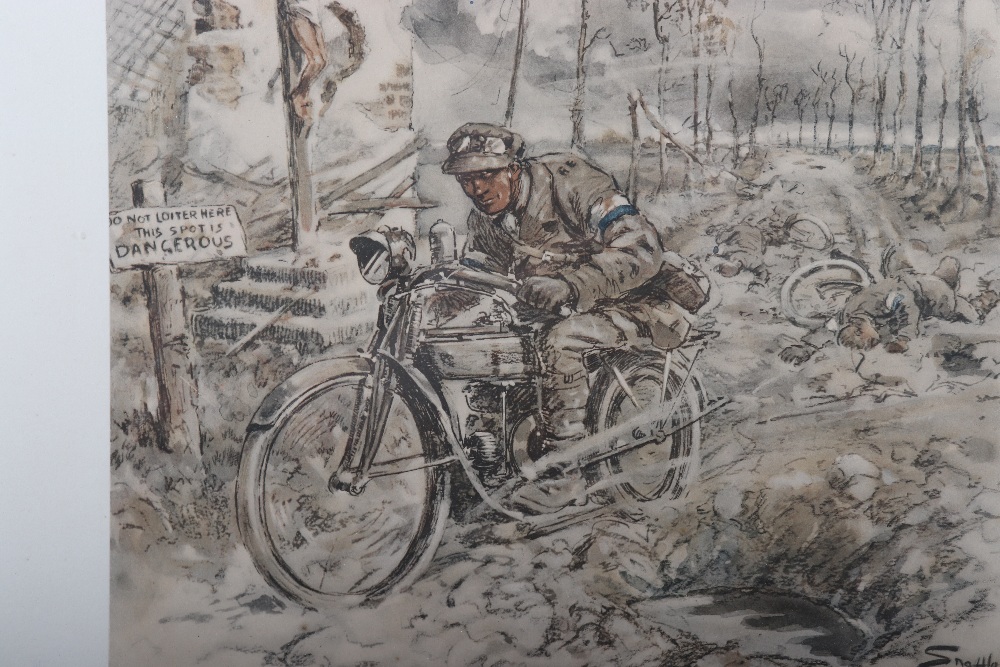 Charles Johnson Payne ‘Snaffles’ (1884-1967) ‘The D.R.’ (Despatch Rider), signed coloured print, sig - Image 2 of 5