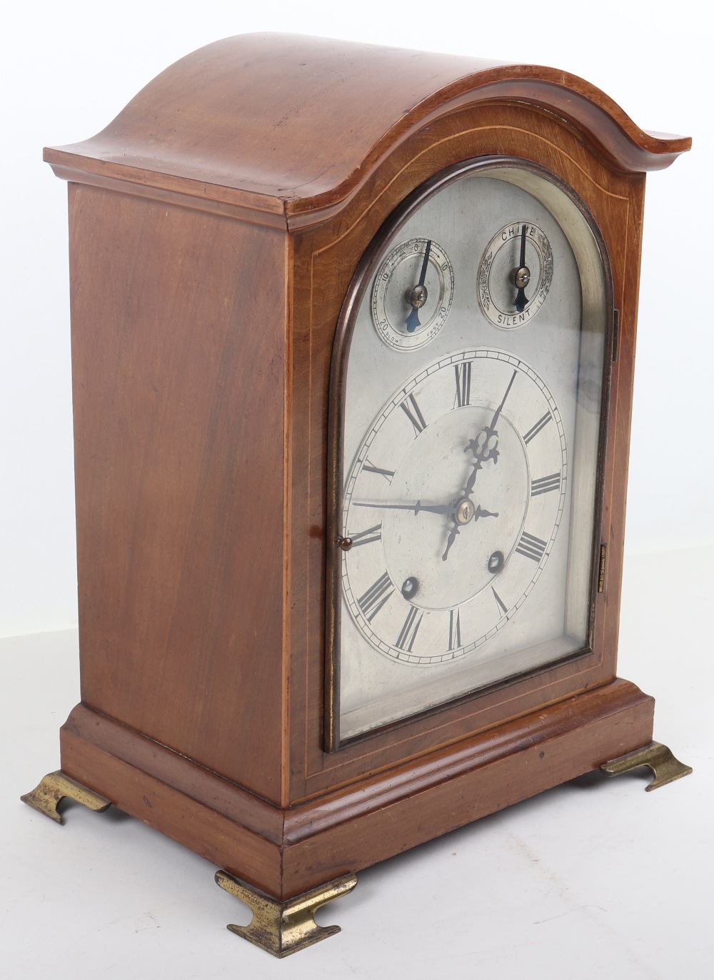 A 19th century mantle clock, silvered dial - Image 5 of 9