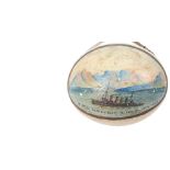 A late 19th/early 20th century painted ostrich egg