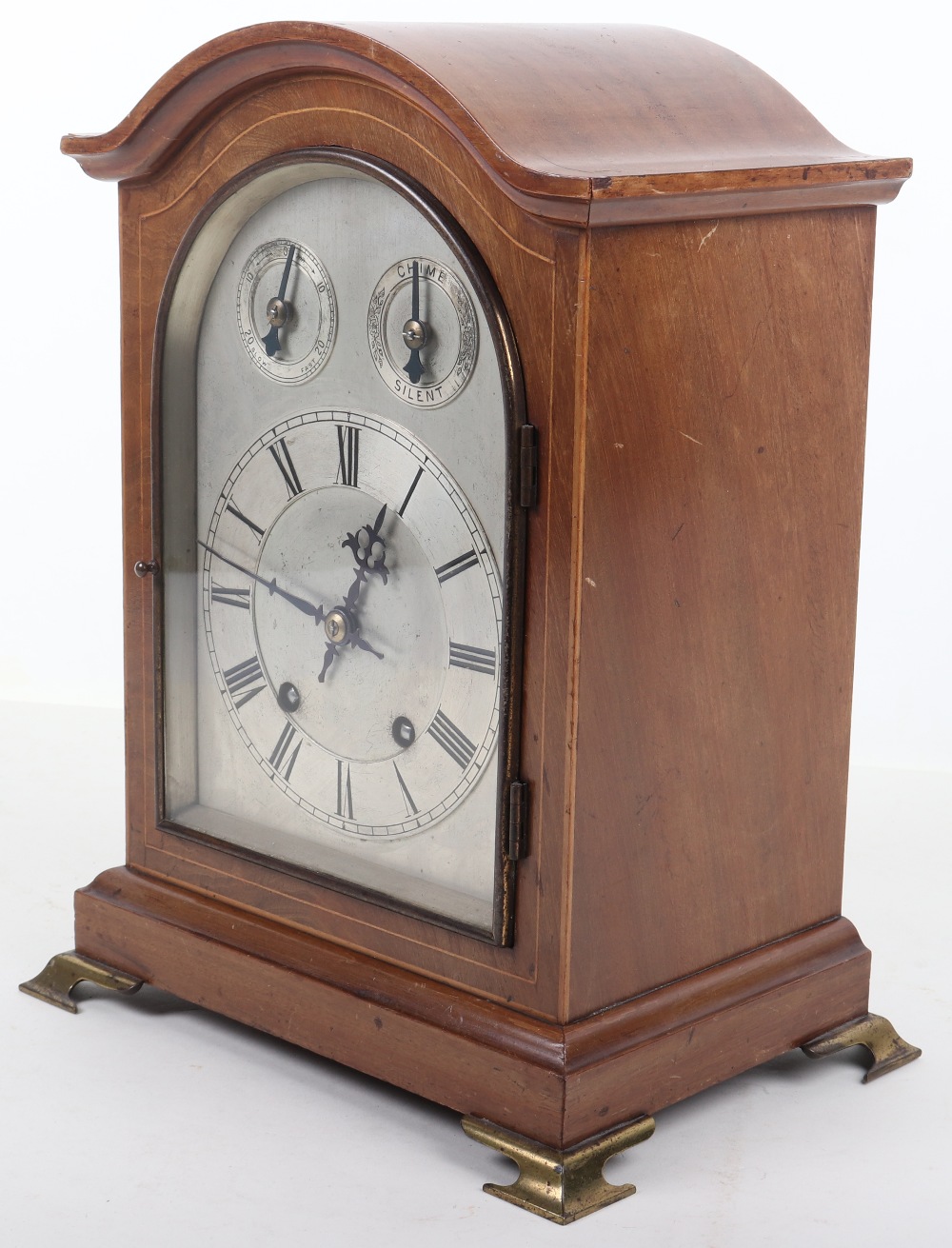 A 19th century mantle clock, silvered dial - Image 4 of 9