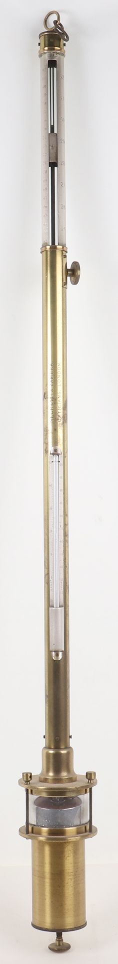 A 19th century brass marine or observatory barometer by Negretti & Zambra, No. 1213