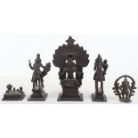 A grouping of bronze Indian deity figures