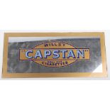 A Wills Cigarette painted glass sign ‘Capstan’