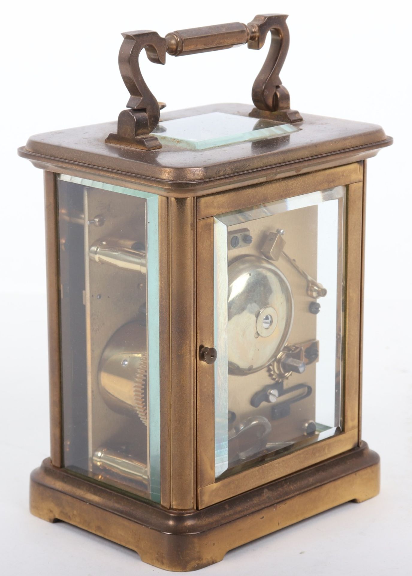 A 20th century brass carriage clock, signed Charles Frodsham London - Image 5 of 8