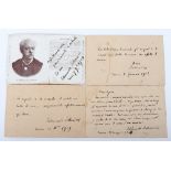 Edmondo De Amicis 1846-1908, four signed and dedicated postcards