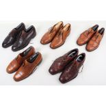 Five pairs of men’s brown leather shoes