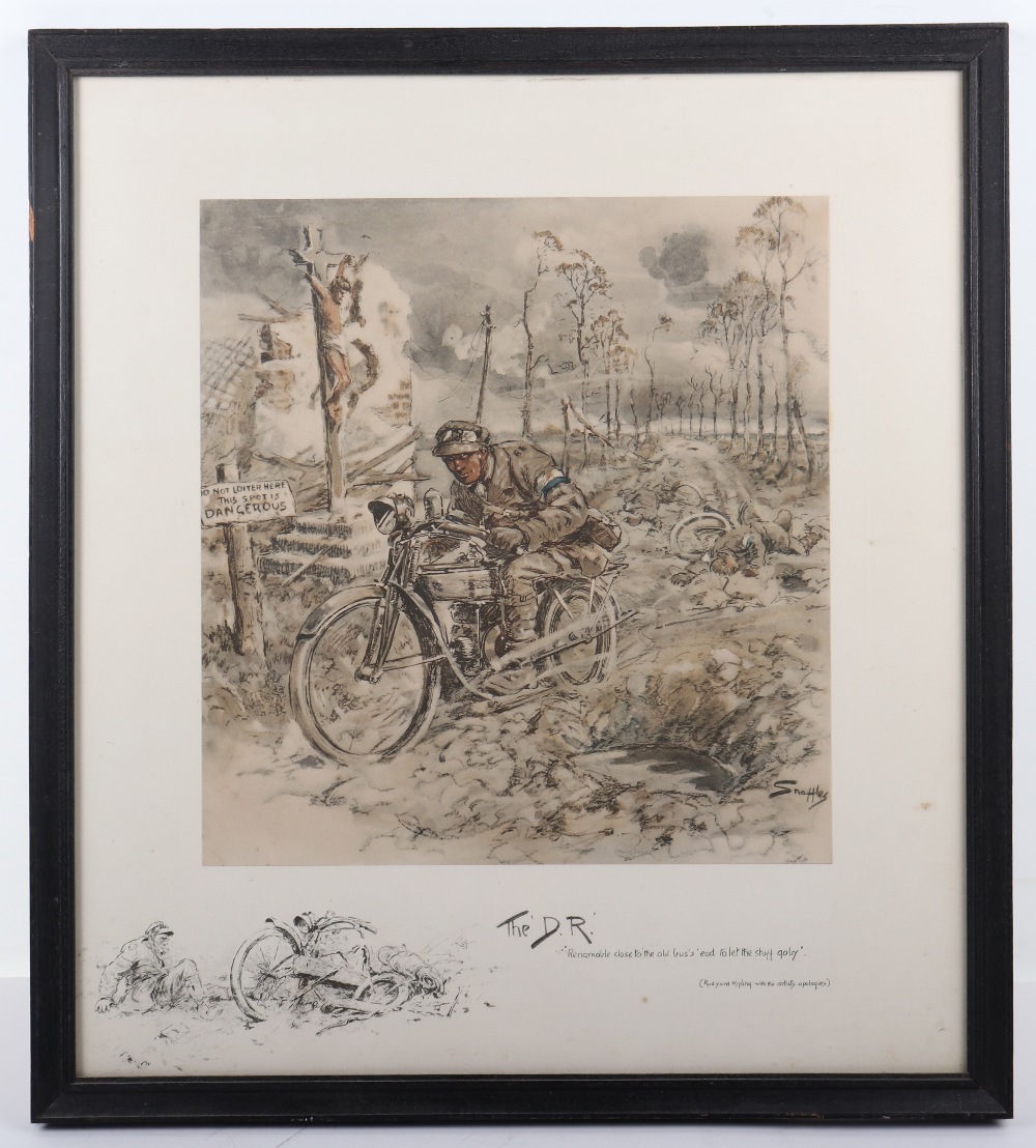 Charles Johnson Payne ‘Snaffles’ (1884-1967) ‘The D.R.’ (Despatch Rider), signed coloured print, sig