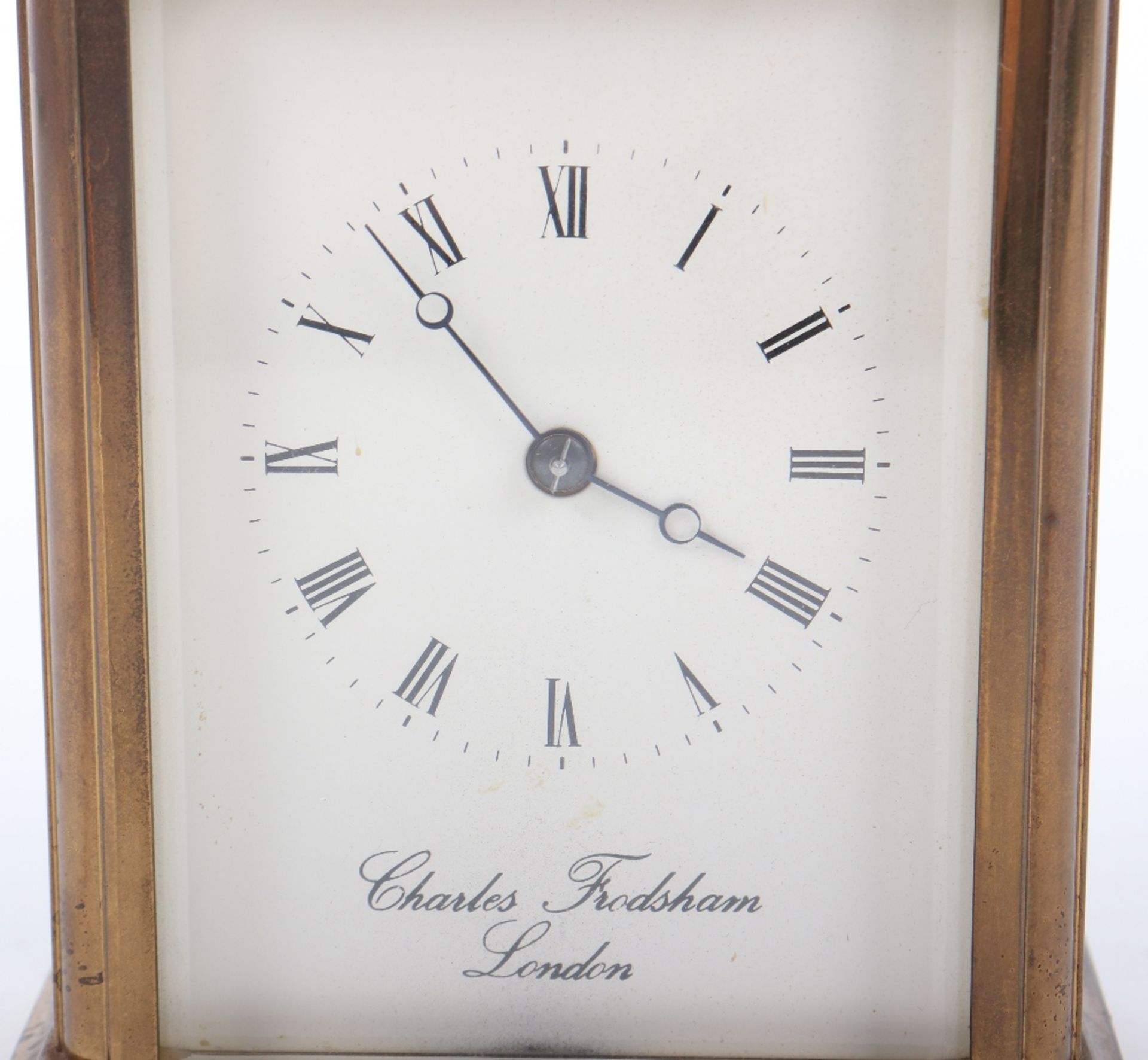 A 20th century brass carriage clock, signed Charles Frodsham London - Image 8 of 8