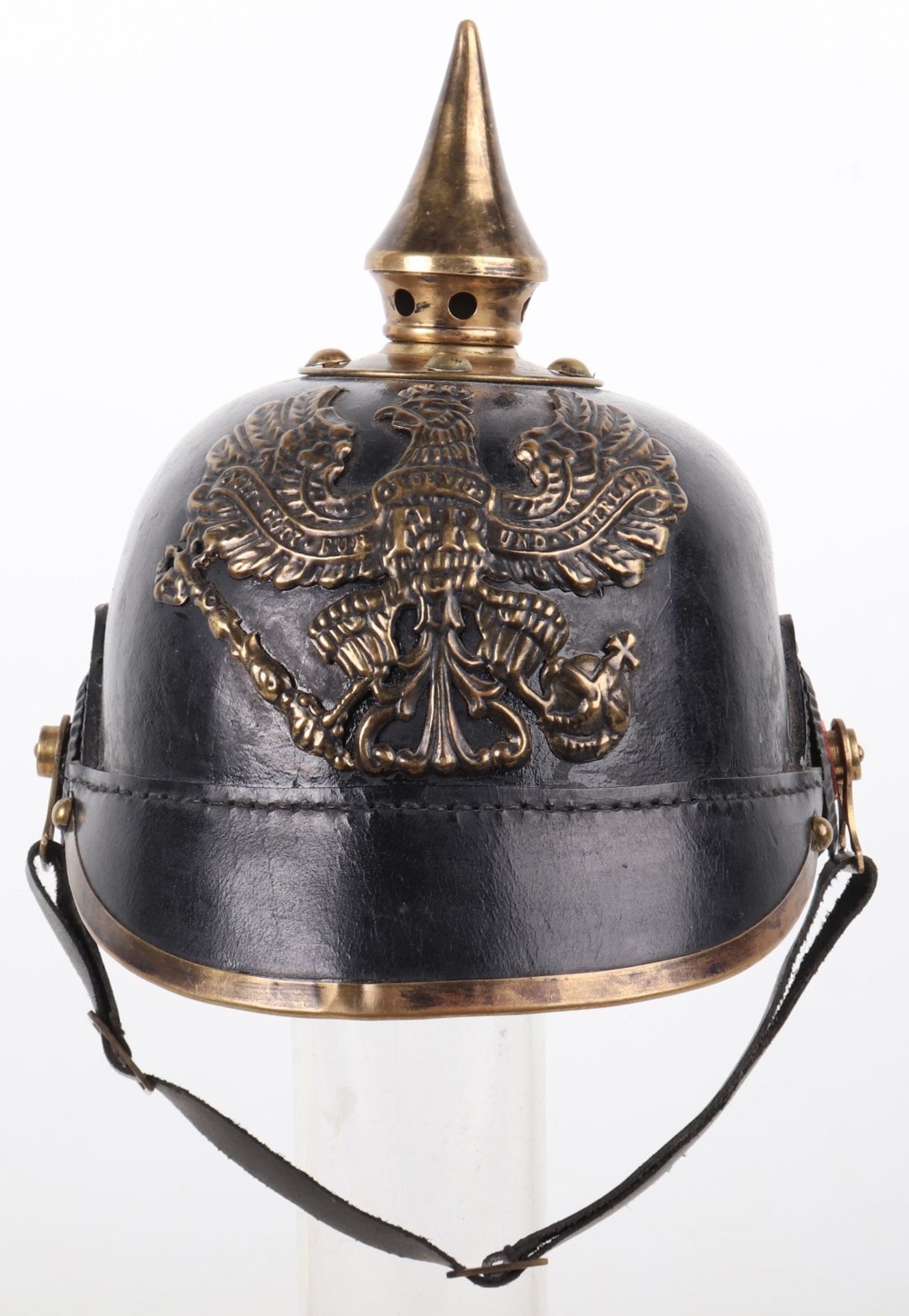 A reproduction Imperial German pickelhaube