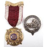 A silver gilt Masonic medal, London 1931, with a Scottish Clan brooch ‘Ne Obliviscaris’