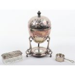 A Victorian silver plated egg coddler for four, 21cmH
