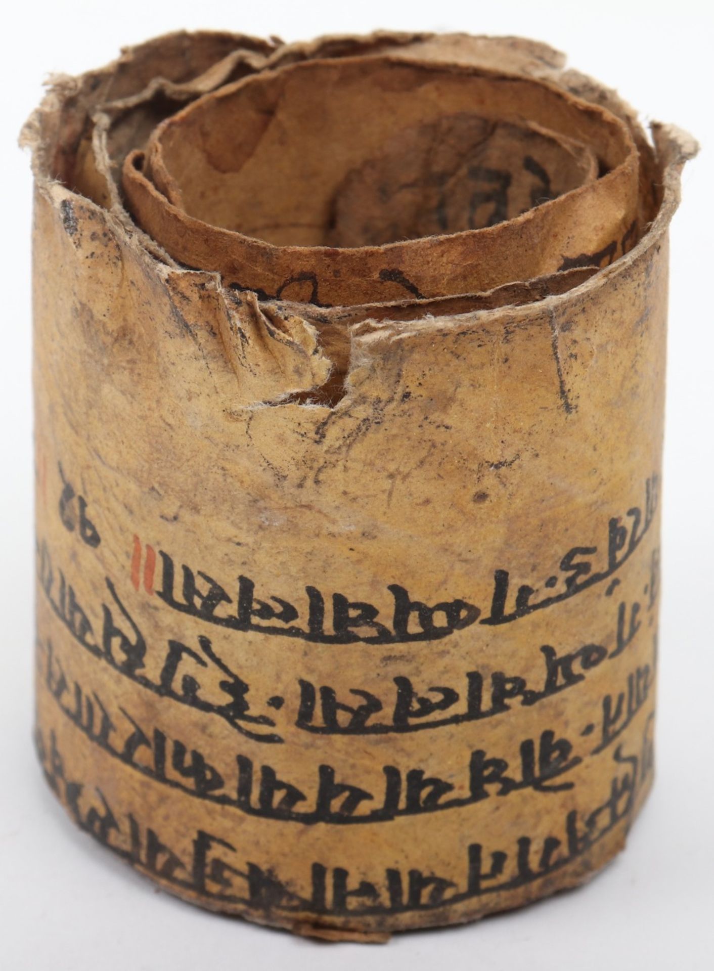 A Buddhist Tibetan brass and white metal prayer wheel, with prayer scroll within - Image 4 of 5