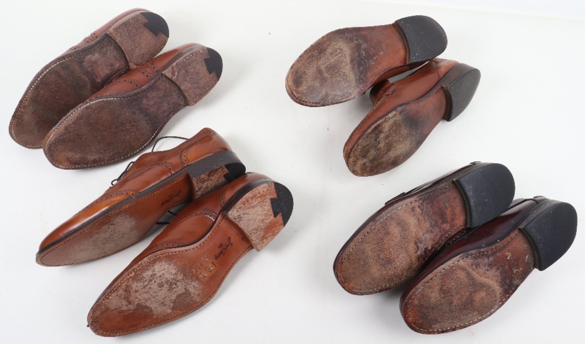 Four pairs of men’s brown leather shoes - Image 2 of 2