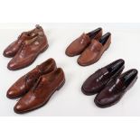 Four pairs of men’s brown leather shoes
