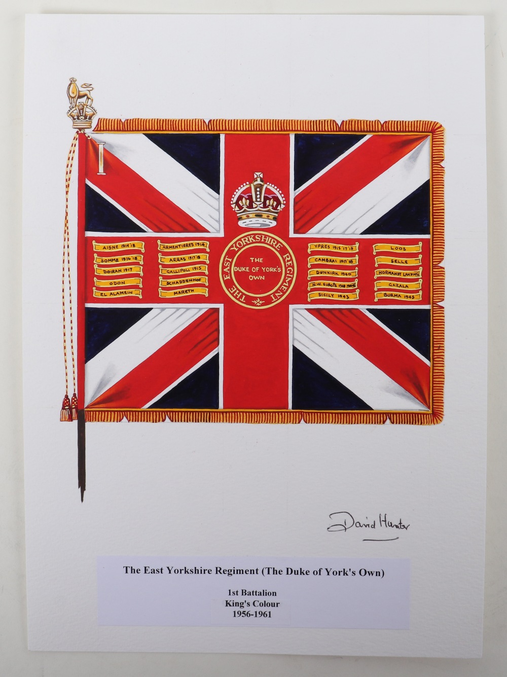 David J Hunter Regimental Colours of The East Yorkshire Regiment (The Duke of York's Own) - Image 2 of 3