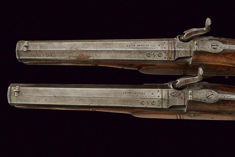 A pair of percussion pistols by Georges Alep - Image 4 of 6