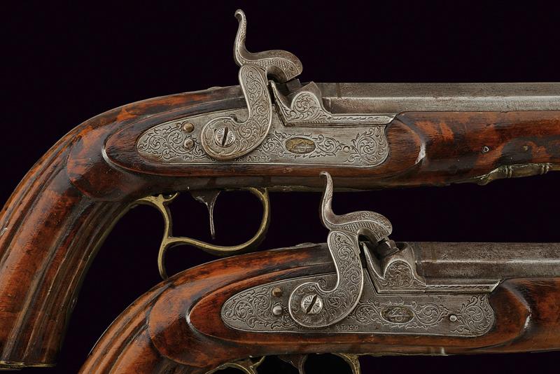 A pair of percussion pistols by Georges Alep - Image 2 of 6