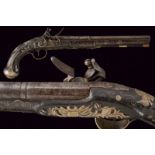 A silver mounted flintlock pistol