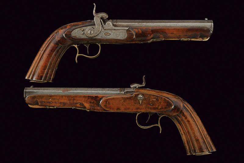 A pair of percussion pistols by Georges Alep