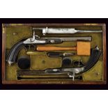 A cased pair of percussion pistols