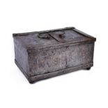 A fine iron small strongbox 'armada chest'