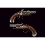 A pair of travel flintlock pistols