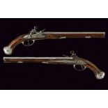 A fine pair of roman style flintlock pistols by Pietro Dafino