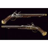 A fine pair of miquelet flintlock officer's pistols