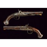 A pair of converted percussion pistols by Barrouilhet