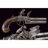 A very rare four barrelled flintlock pistol