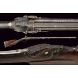 A double barreled silver mounted percussion gun by Borel