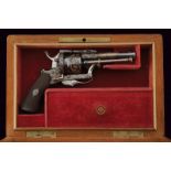 A cased pinfire revolver