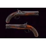 A pair of percussion travel pistols by Samuel Nock