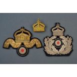 A lot of two embroidered badges of the imperial navy