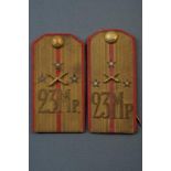 A pair of officer's shoulder boards from the 23rd Mortar regiment