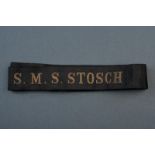 A navy cap ribbon S.M.S. Stosch